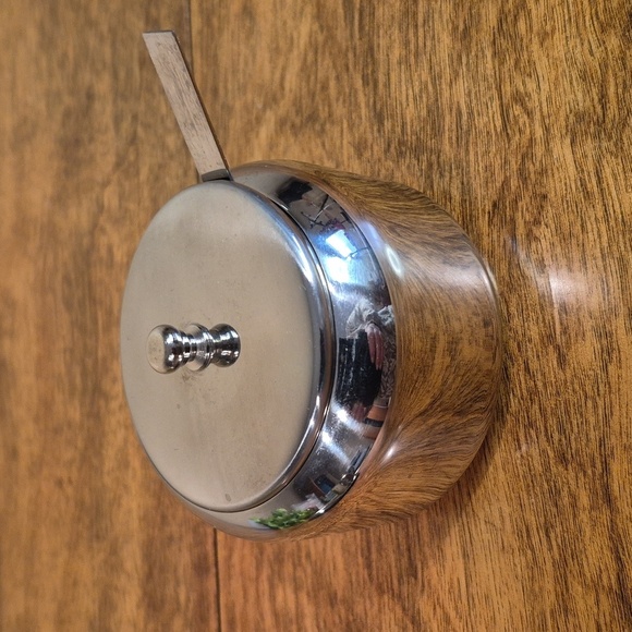 VINTAGE Shiny Chrome Cream and Sugar Set With Spoon And Tray - Picture 8 of 16